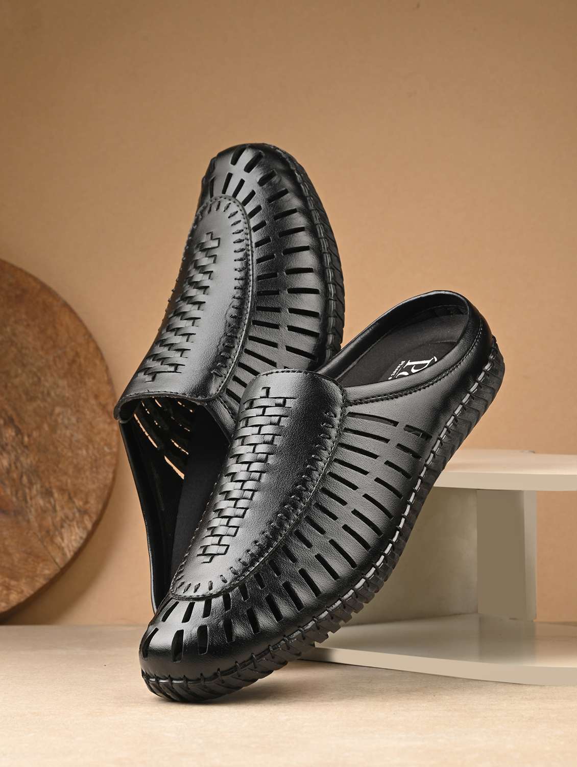 men black slip on sandal