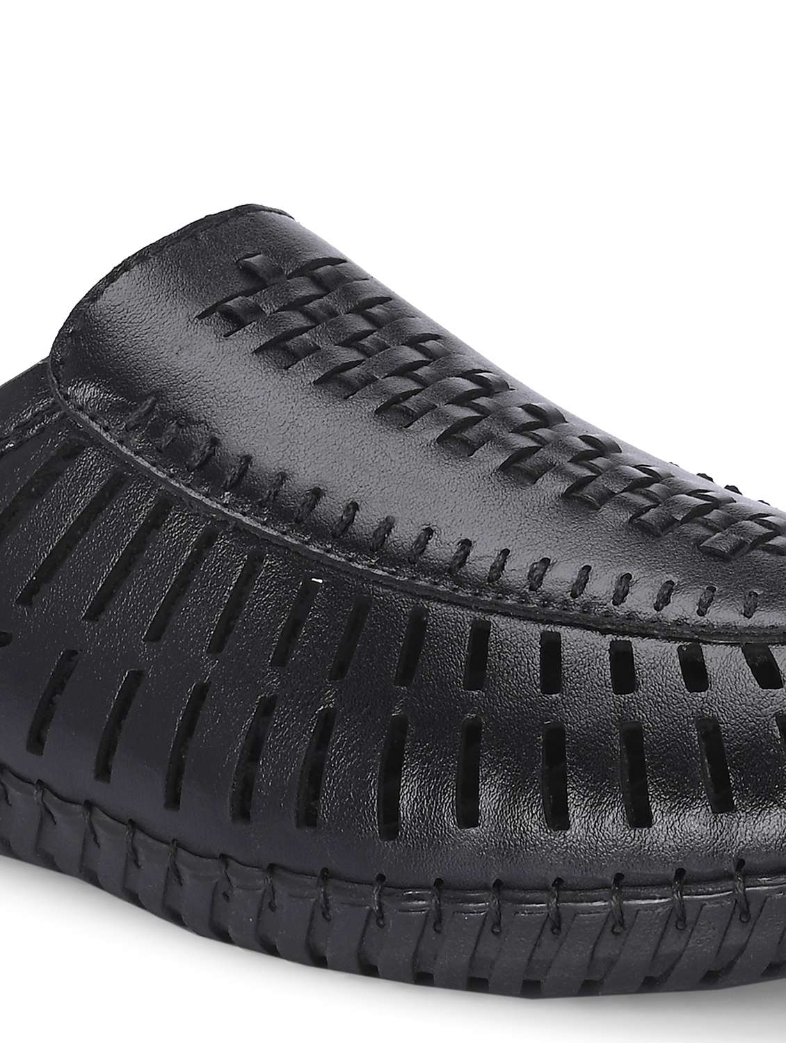 men black slip on sandal - 22079195 -  Standard Image - 4