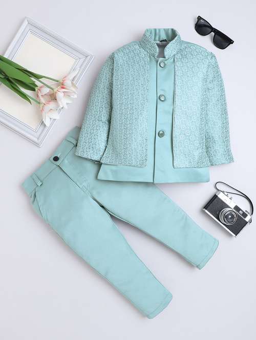 boys self designed sherwani set - 22079208 -  Standard Image - 0