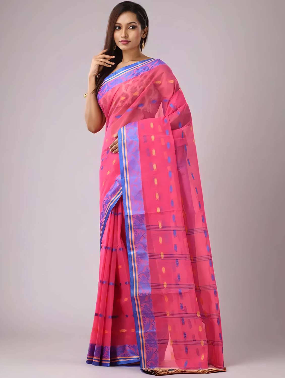 women self design tant saree - 22079272 -  Standard Image - 1