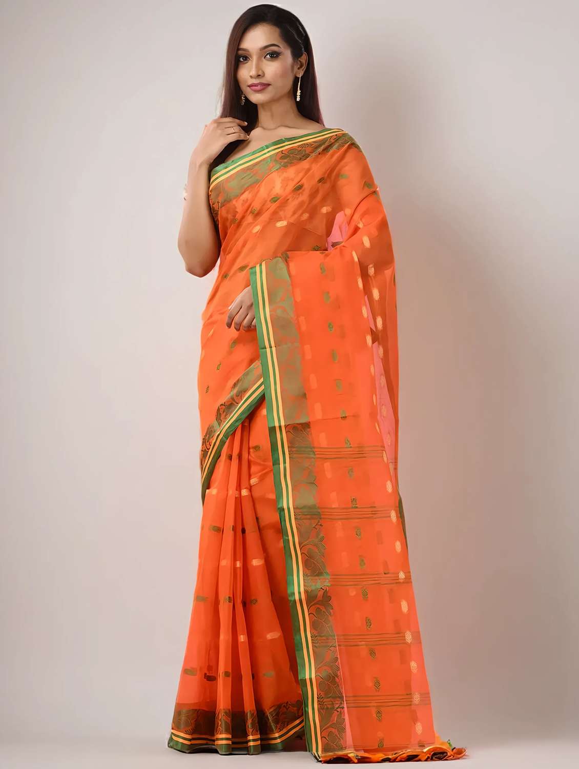 women self design tant saree - 22079273 -  Standard Image - 1