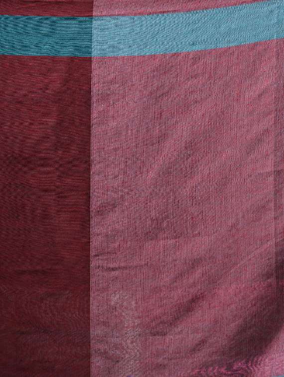 women teal handloom saree with blouse - 22079285 -  Standard Image - 4