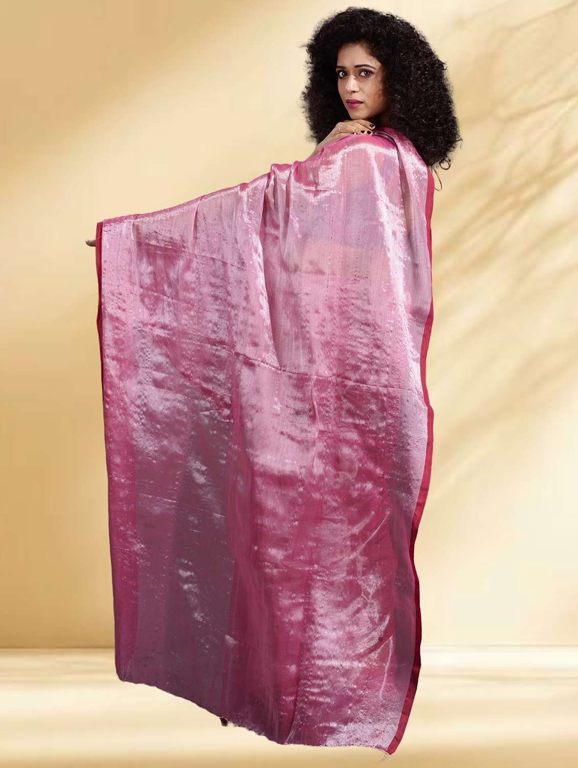 women solid handloom saree with blouse - 22079306 -  Standard Image - 4