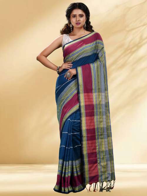 women self design handloom saree with blouse - 22079320 - Standard Image - 0