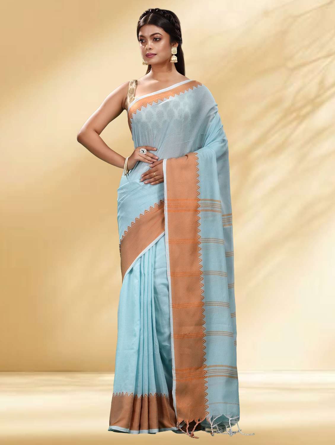 women self design handloom saree with blouse - 22079325 -  Standard Image - 1