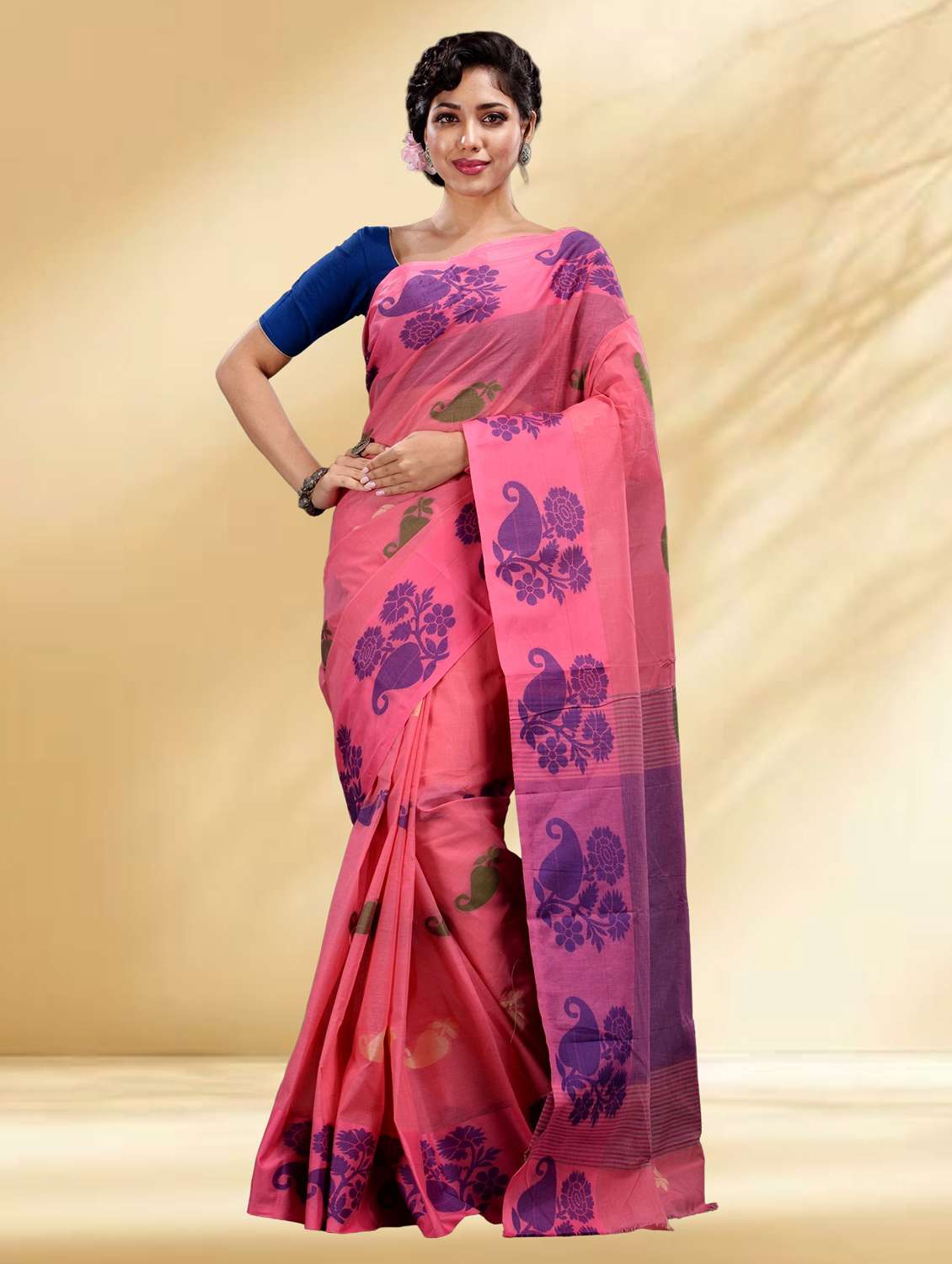 women self design handloom saree - 22079331 -  Standard Image - 1
