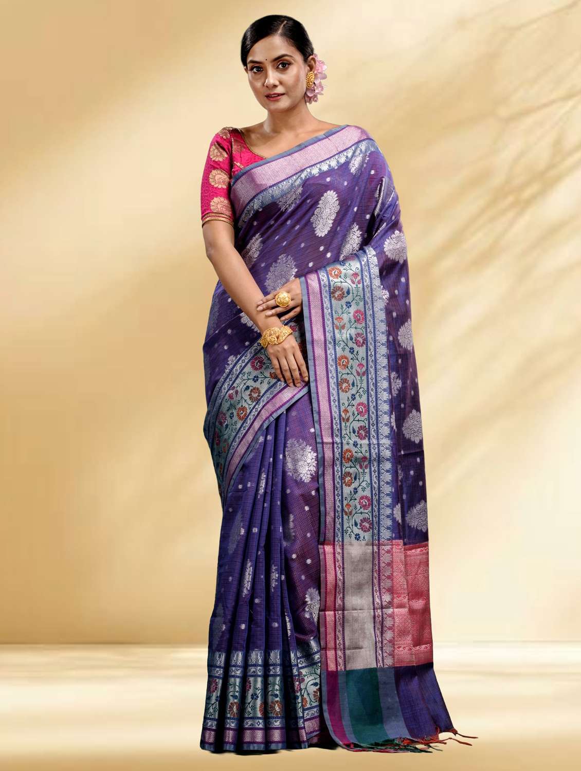 women self design handloom saree with blouse - 22079337 -  Standard Image - 1