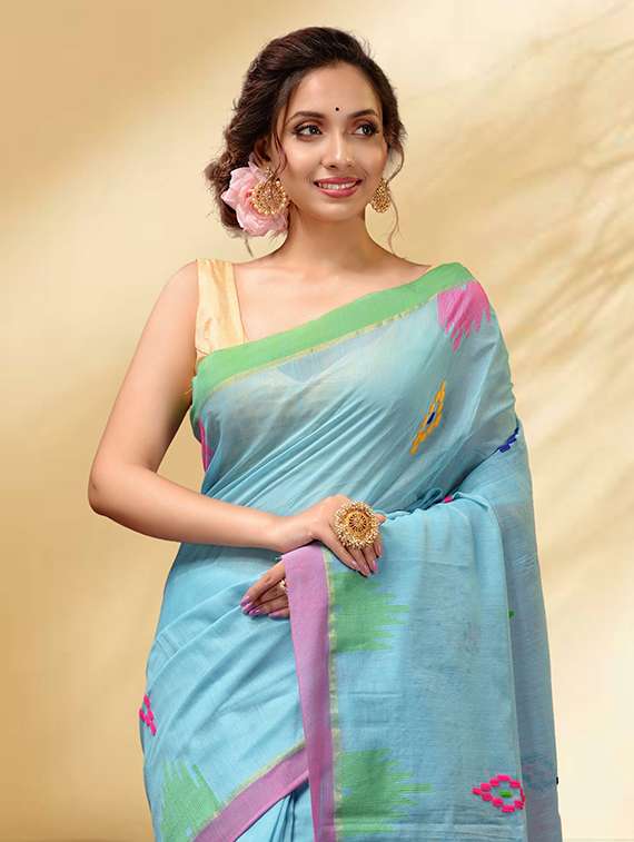 women self design handloom saree with blouse - 22079348 -  Standard Image - 1