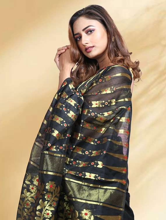 women self design jamdani saree - 22079372 -  Standard Image - 1