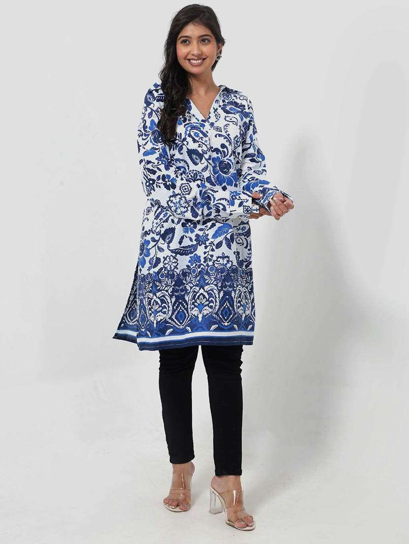 women printed long sleeve relaxed fit tunic - 22079410 -  Standard Image - 1