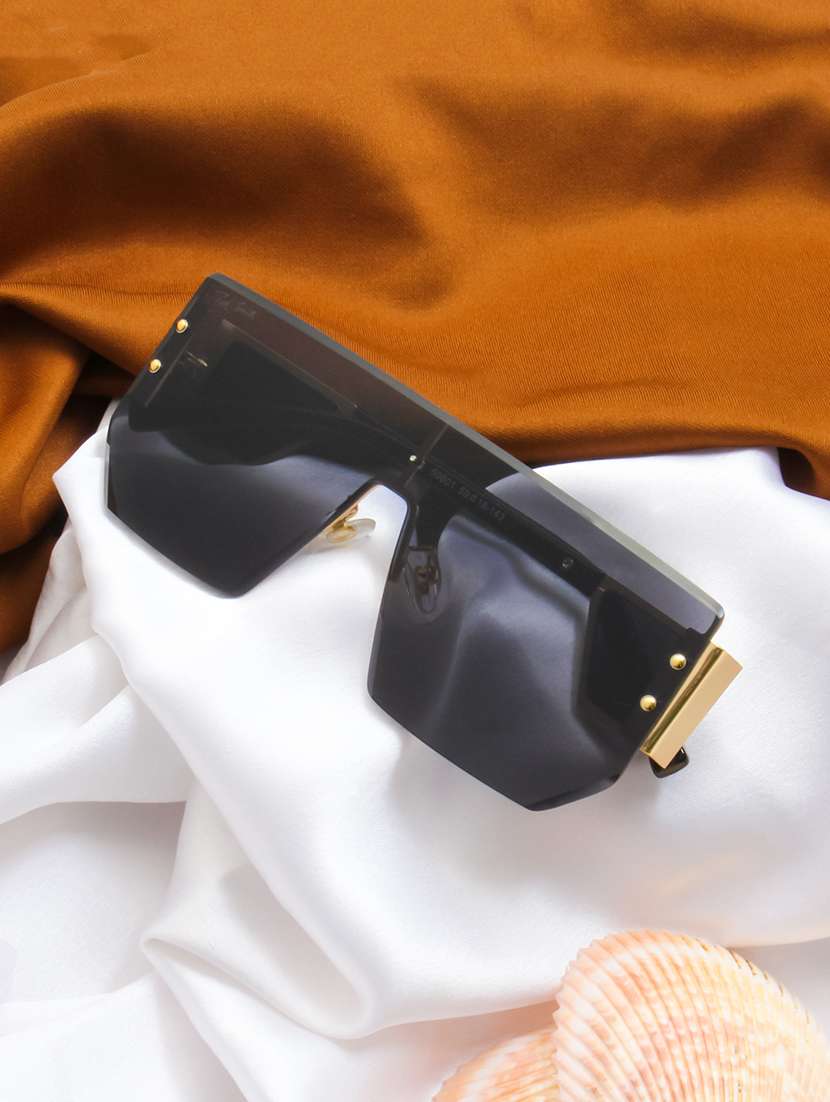 ted smith eyewear unisex |  half rim shield stylish sunglasses |  uv protected | for men and women