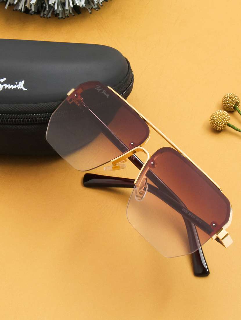 ted smith eyewear unisex | half rim aviator stylish sunglasses | uv protected | for men and women - 22079422 - Zoom Image - 0