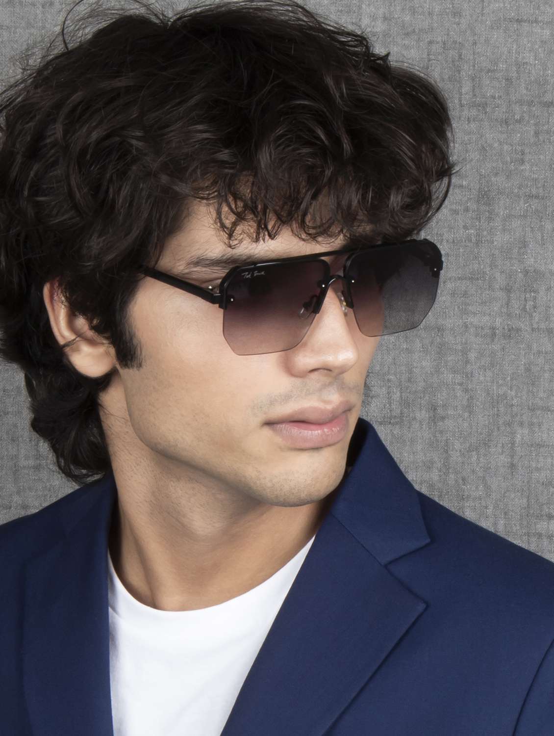 ted smith eyewear unisex |  half rim aviator stylish sunglasses |  uv protected | for men and women - 22079423 -  Standard Image - 1