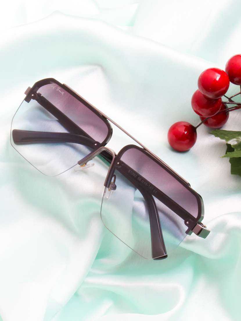 ted smith eyewear unisex |  half rim aviator stylish sunglasses |  uv protected | for men and women