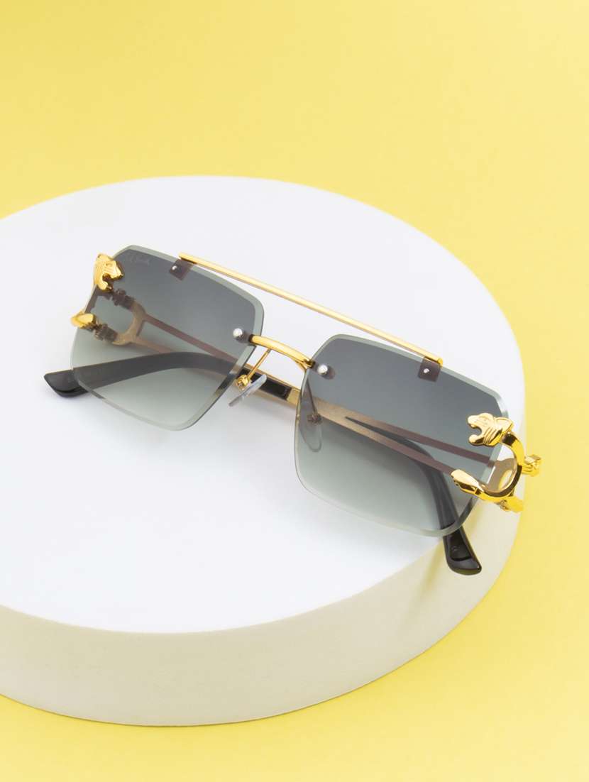 ted smith eyewear unisex |  rimless aviator stylish sunglasses |  uv protected | for men and women