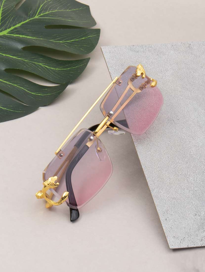 ted smith eyewear unisex |  rimless aviator stylish sunglasses |  uv protected | for men and women