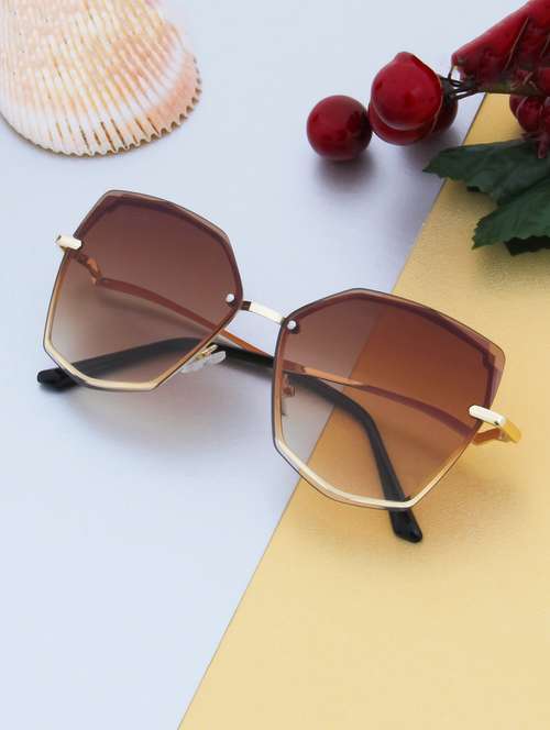 ted smith eyewear  |  rimless square stylish sunglasses |  uv protected | for  women - 22079444 -  Standard Image - 0