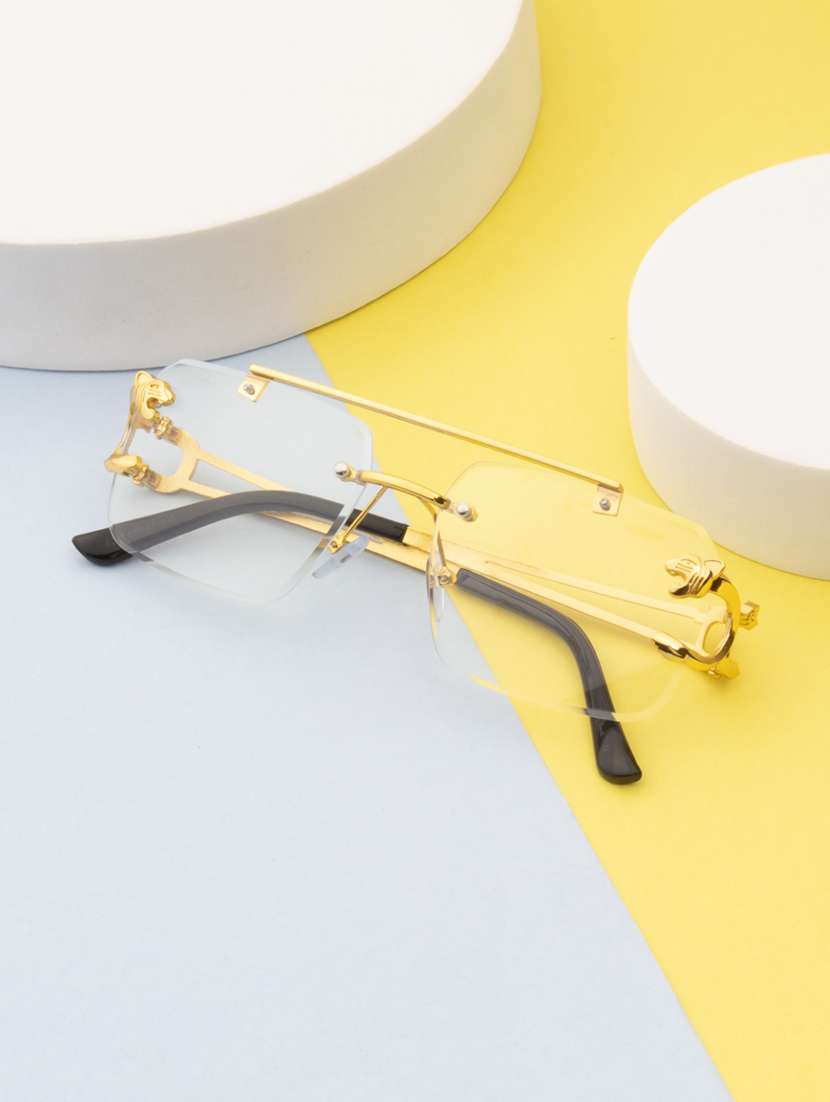 ted smith eyewear unisex |  rimless aviator stylish sunglasses |  uv protected | for men and women