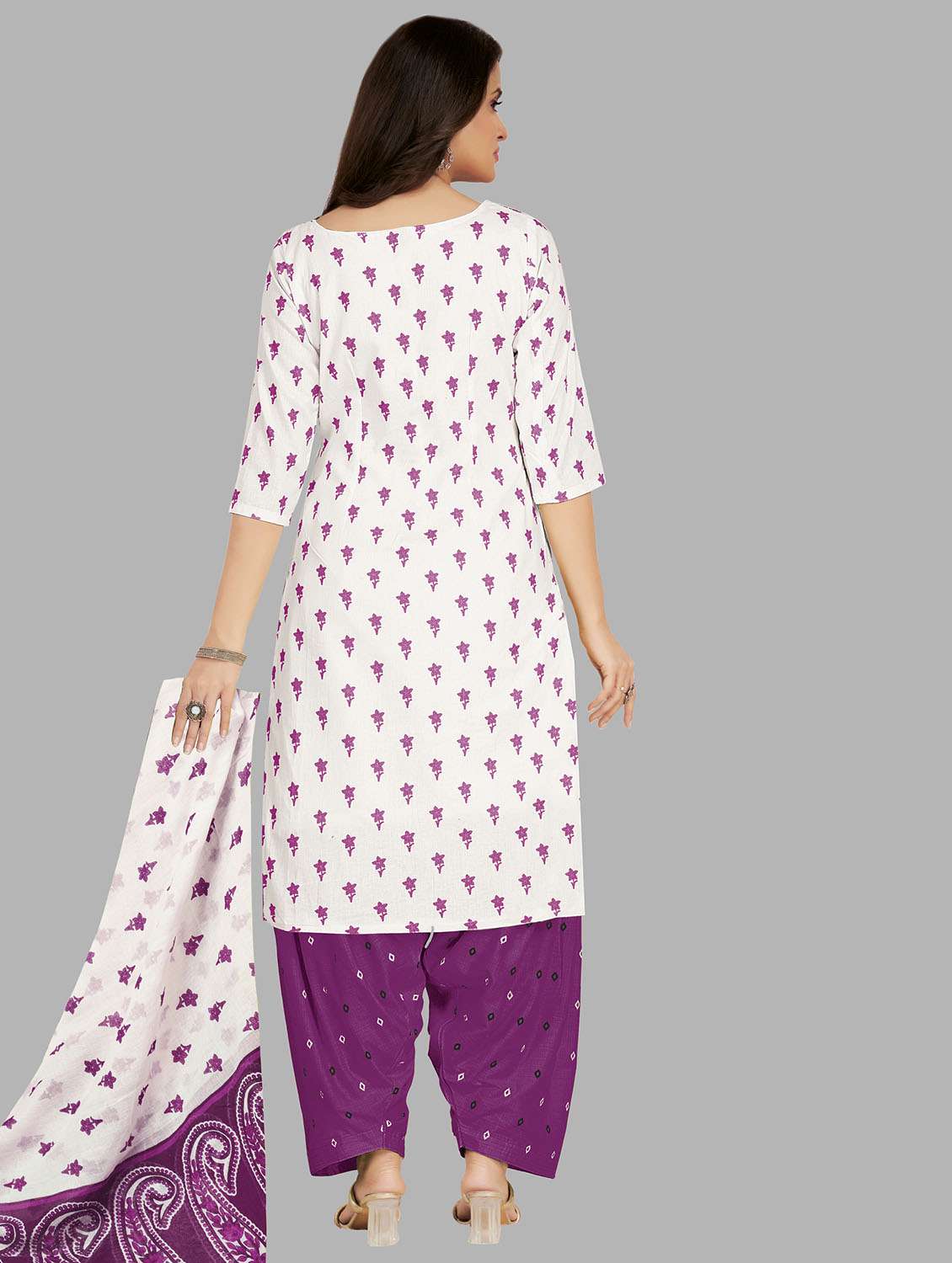 women printed unstitched salwar suit set - 22079504 -  Standard Image - 1