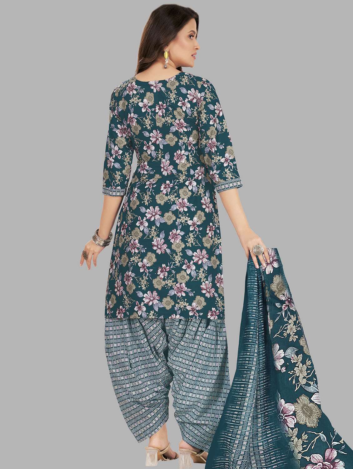 women floral printed unstitched salwar suit set - 22079509 -  Standard Image - 1