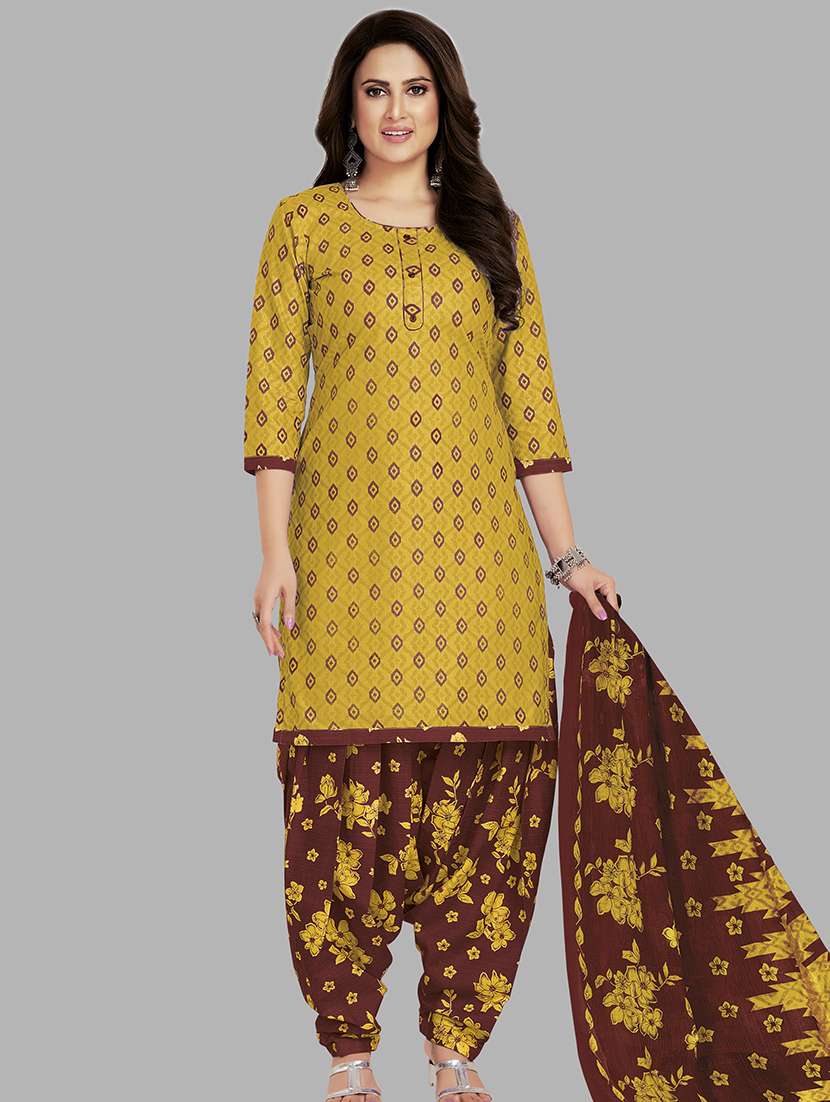 women printed unstitched salwar suit set