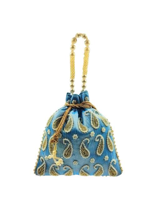 women embroidered potli bag with drawstring - 22079544 -  Standard Image - 0