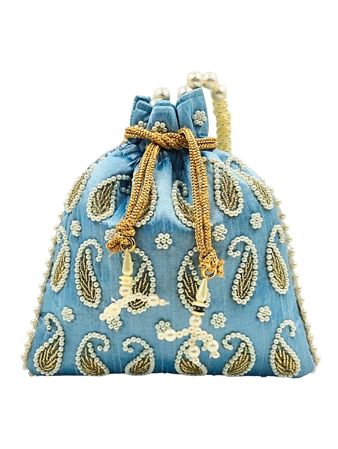 women embroidered potli bag with drawstring - 22079544 -  Standard Image - 1