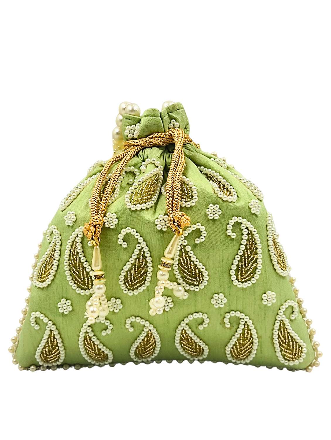 women embroidered potli bag with drawstring - 22079545 -  Standard Image - 1
