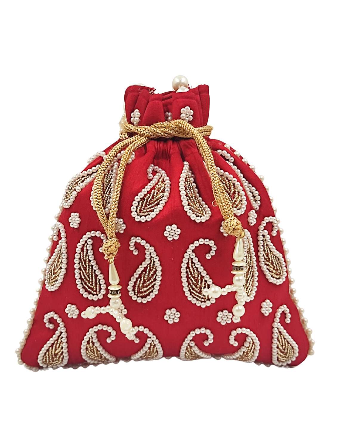 women embroidered potli bag with drawstring - 22079547 - Standard Image - 1