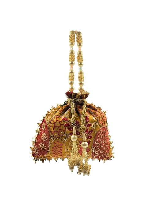 women embroidered potli bag with drawstring - 22079548 -  Standard Image - 0