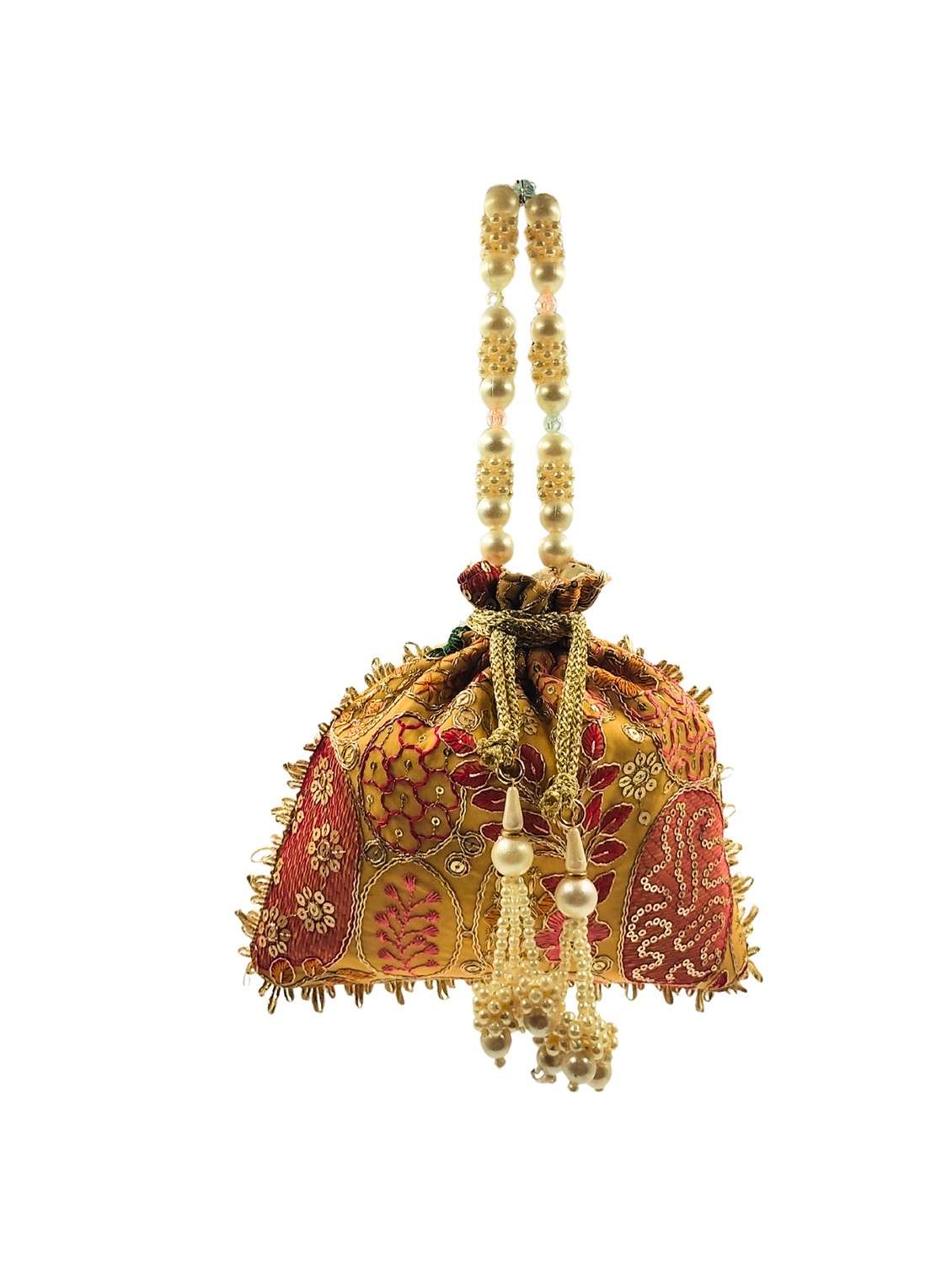 women embroidered potli bag with drawstring