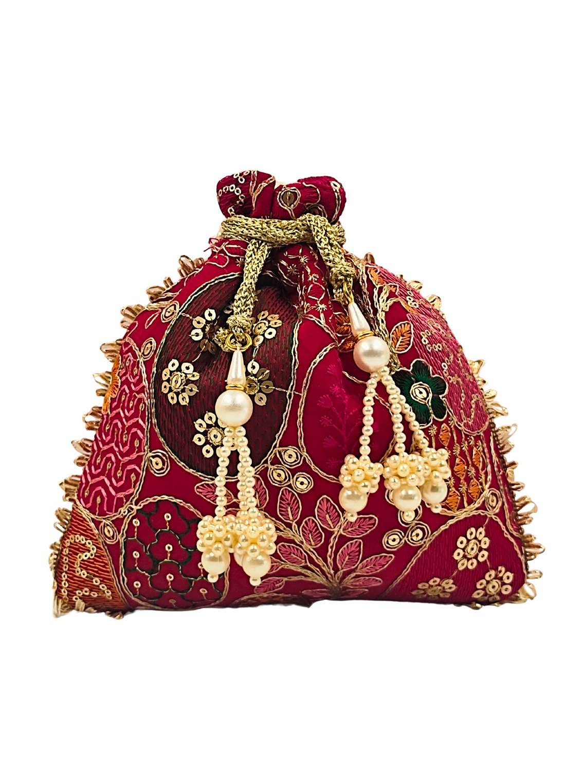 women embroidered potli bag with drawstring - 22079551 - Standard Image - 1