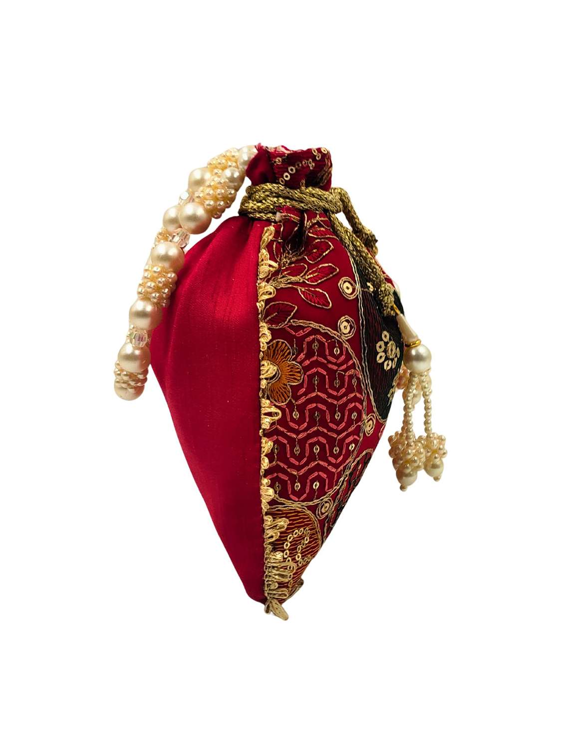 women embroidered potli bag with drawstring - 22079551 - Standard Image - 4