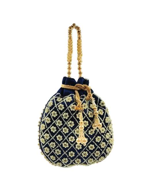 women embroidered potli bag with drawstring - 22079554 -  Standard Image - 0