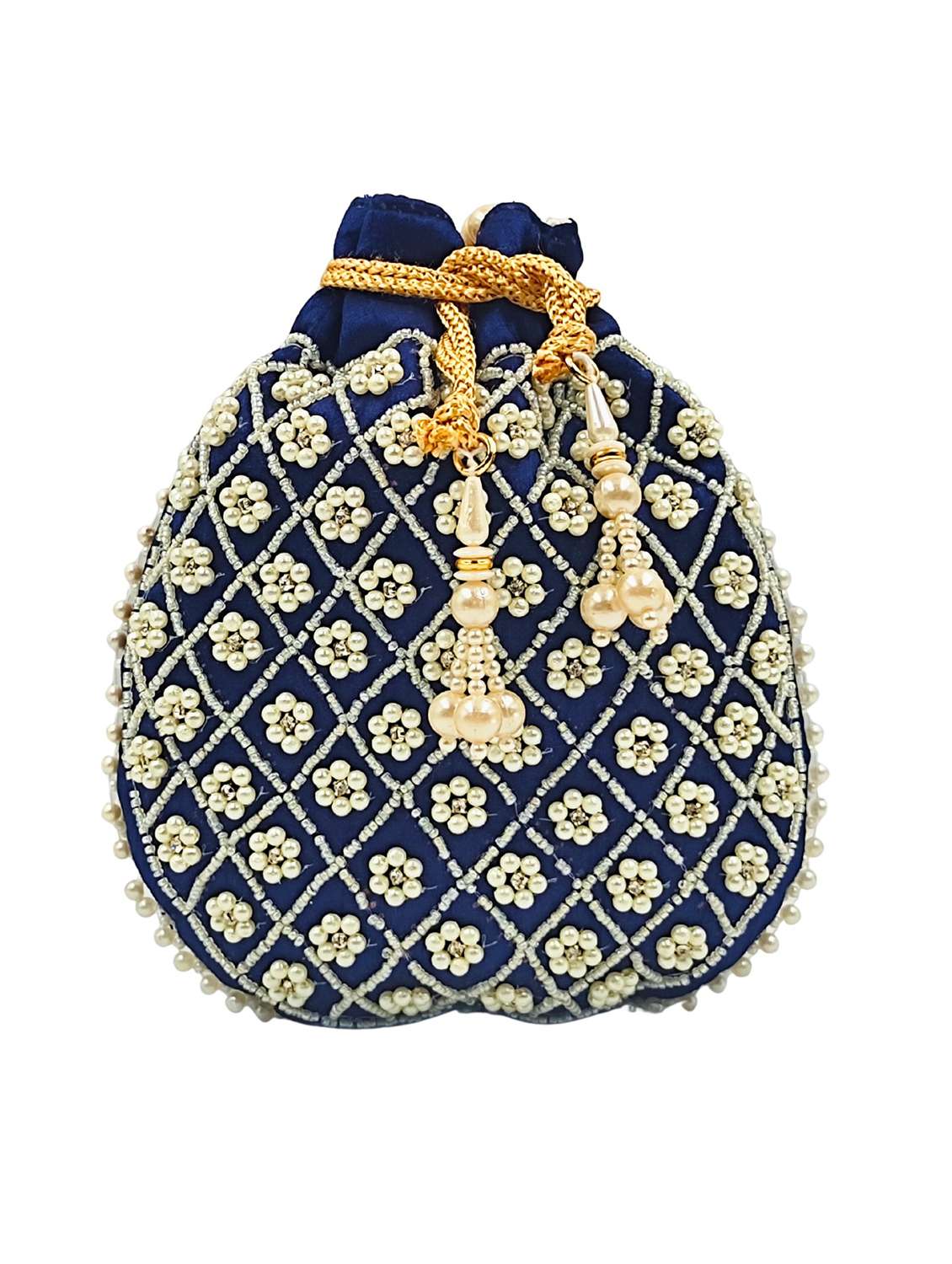 women embroidered potli bag with drawstring - 22079554 -  Standard Image - 1