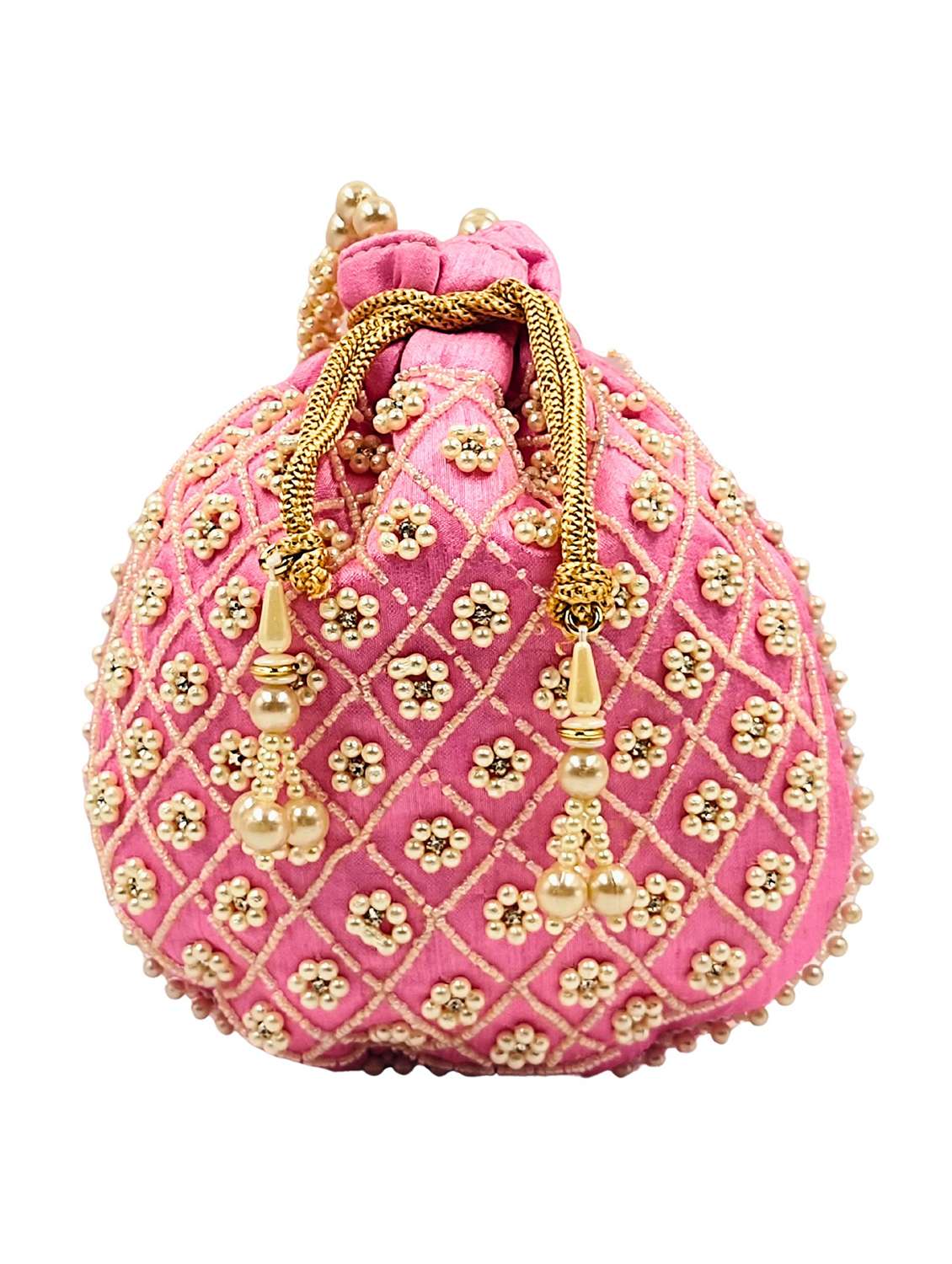 women embroidered potli bag with drawstring - 22079556 - Standard Image - 1