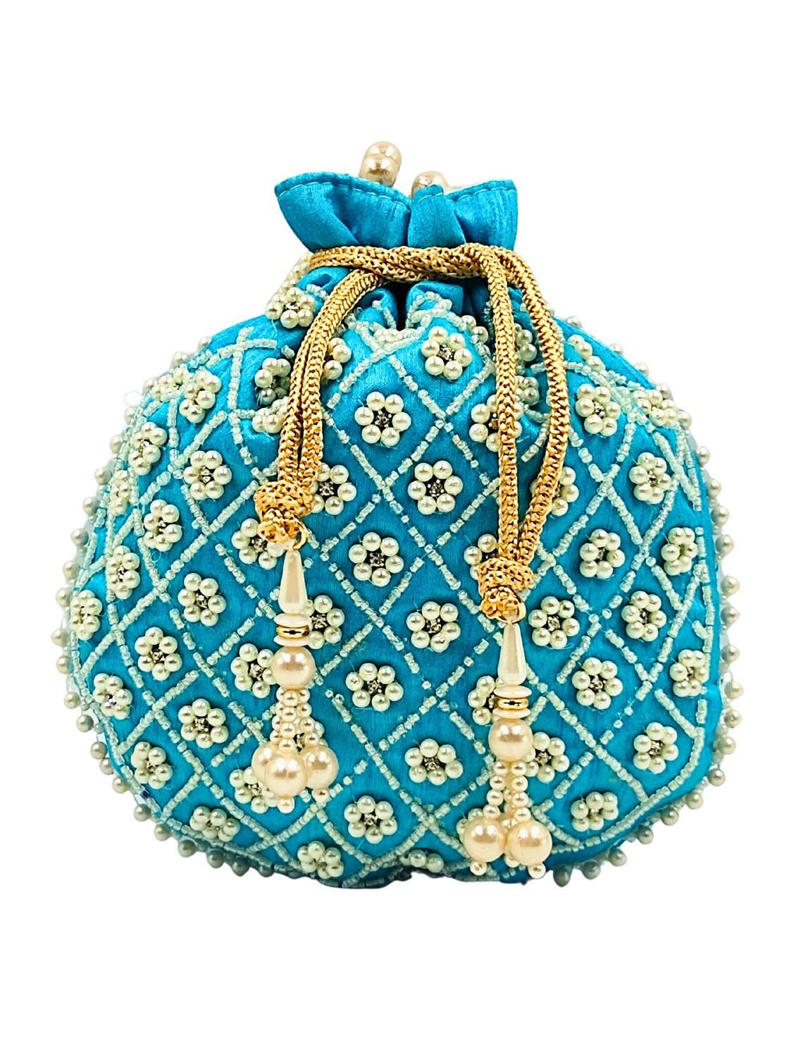 women embroidered potli bag with drawstring - 22079557 - Standard Image - 1