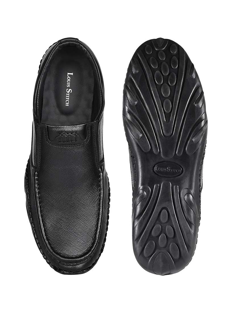 men black slip on formal shoes - 22079563 -  Standard Image - 4