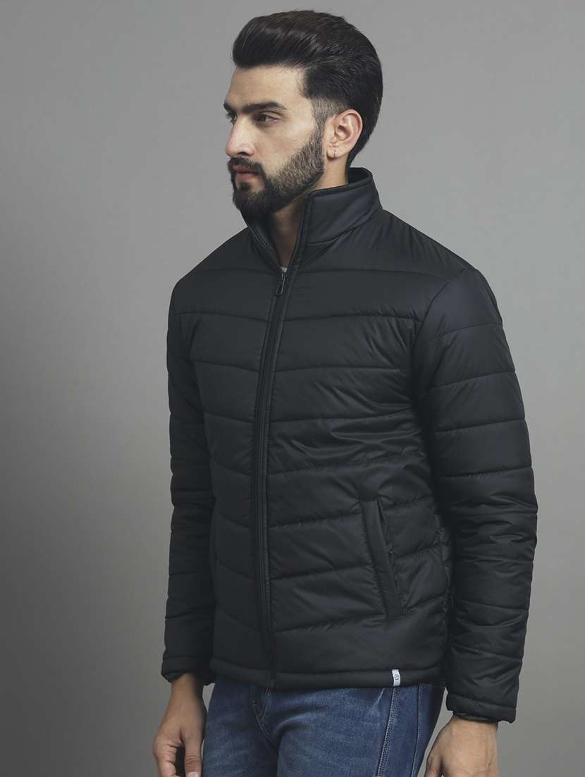 men solid long sleeve puffer jacket - 22079568 -  Standard Image - 1