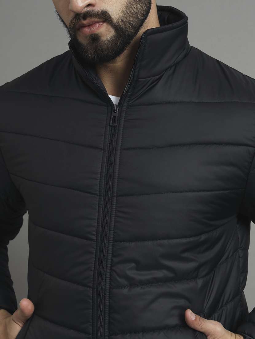 men solid long sleeve puffer jacket - 22079568 -  Standard Image - 4