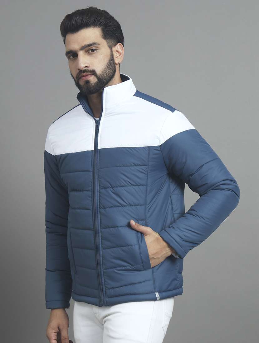 men color block long sleeve puffer jacket - 22079573 -  Standard Image - 1