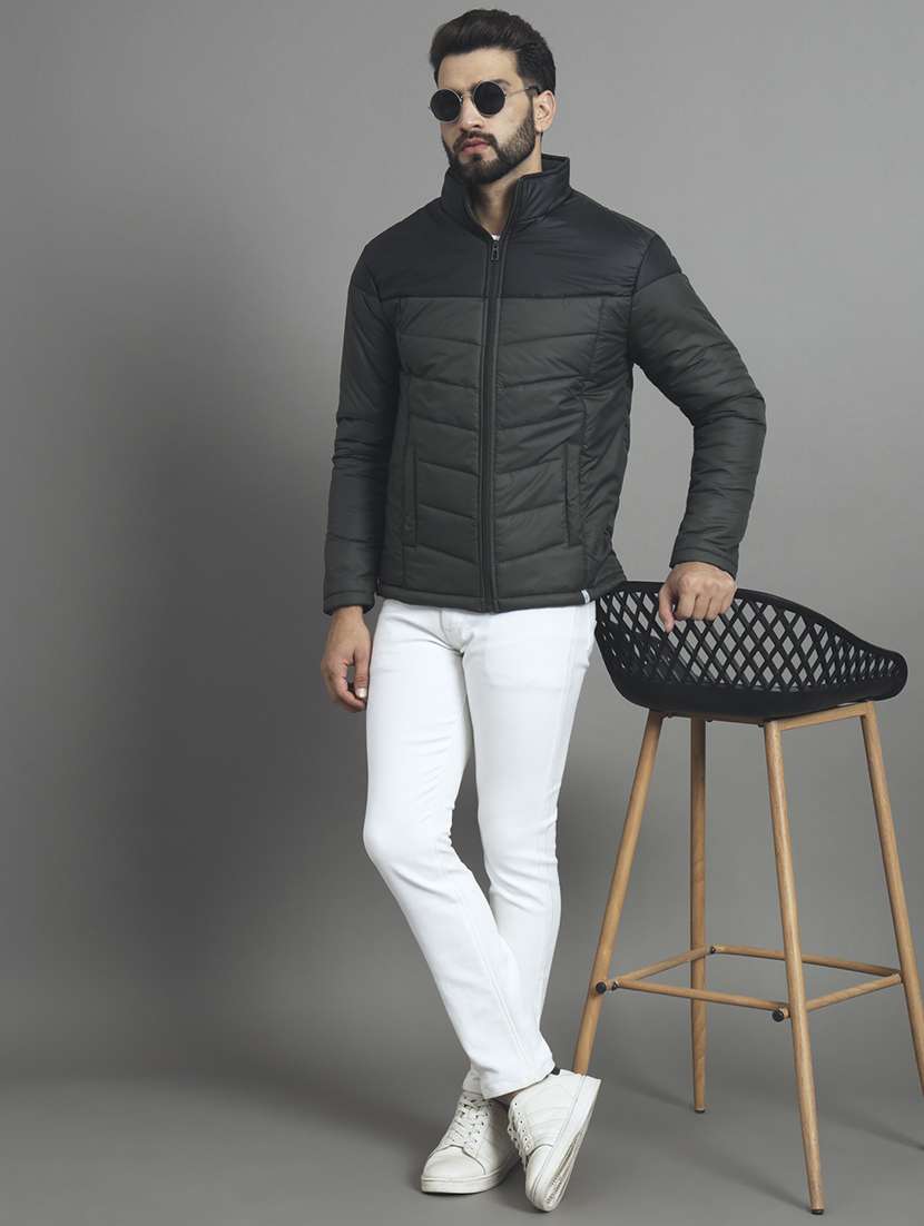 men color block long sleeve puffer jacket - 22079576 -  Standard Image - 4