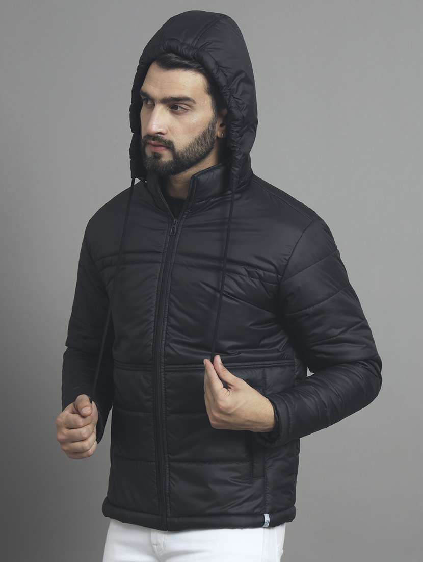 men solid long sleeve hooded puffer jacket - 22079577 -  Standard Image - 1