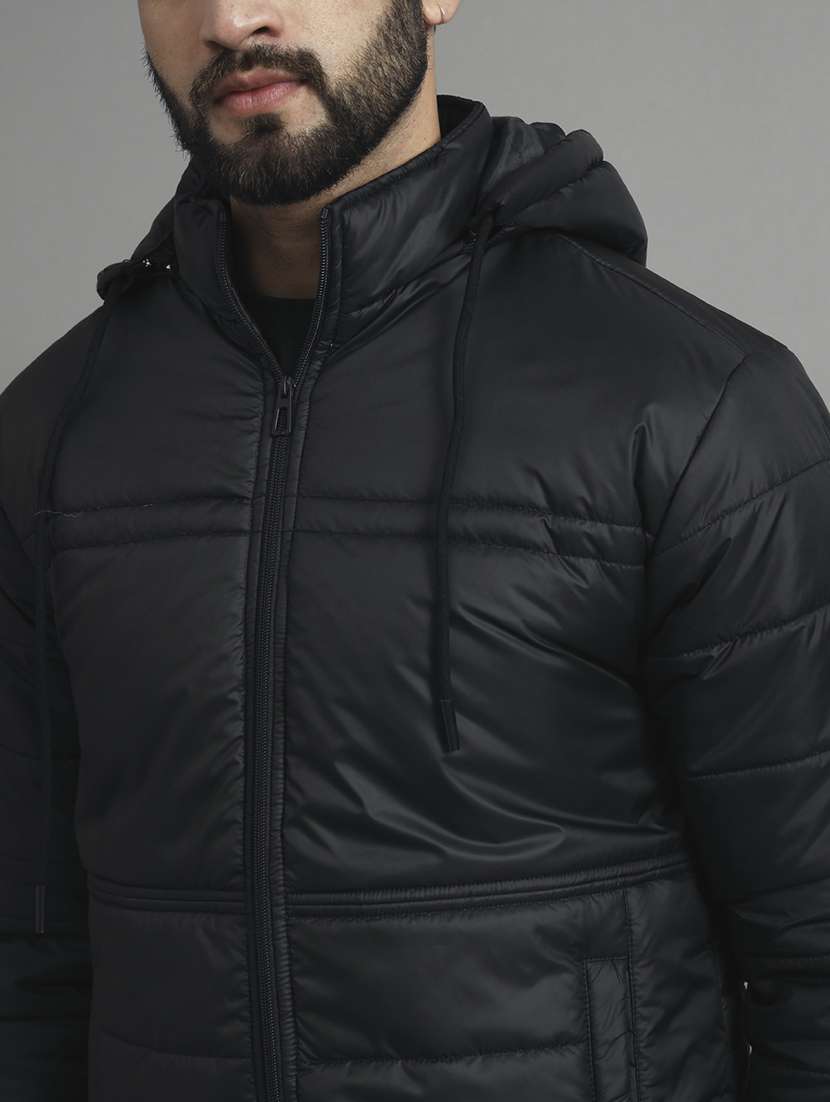 men solid long sleeve hooded puffer jacket - 22079577 -  Standard Image - 4
