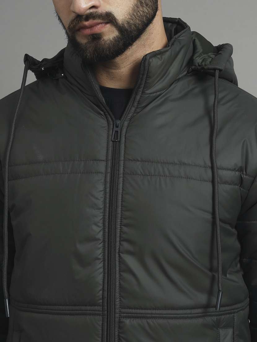 men solid long sleeve hooded puffer jacket - 22079580 -  Standard Image - 4