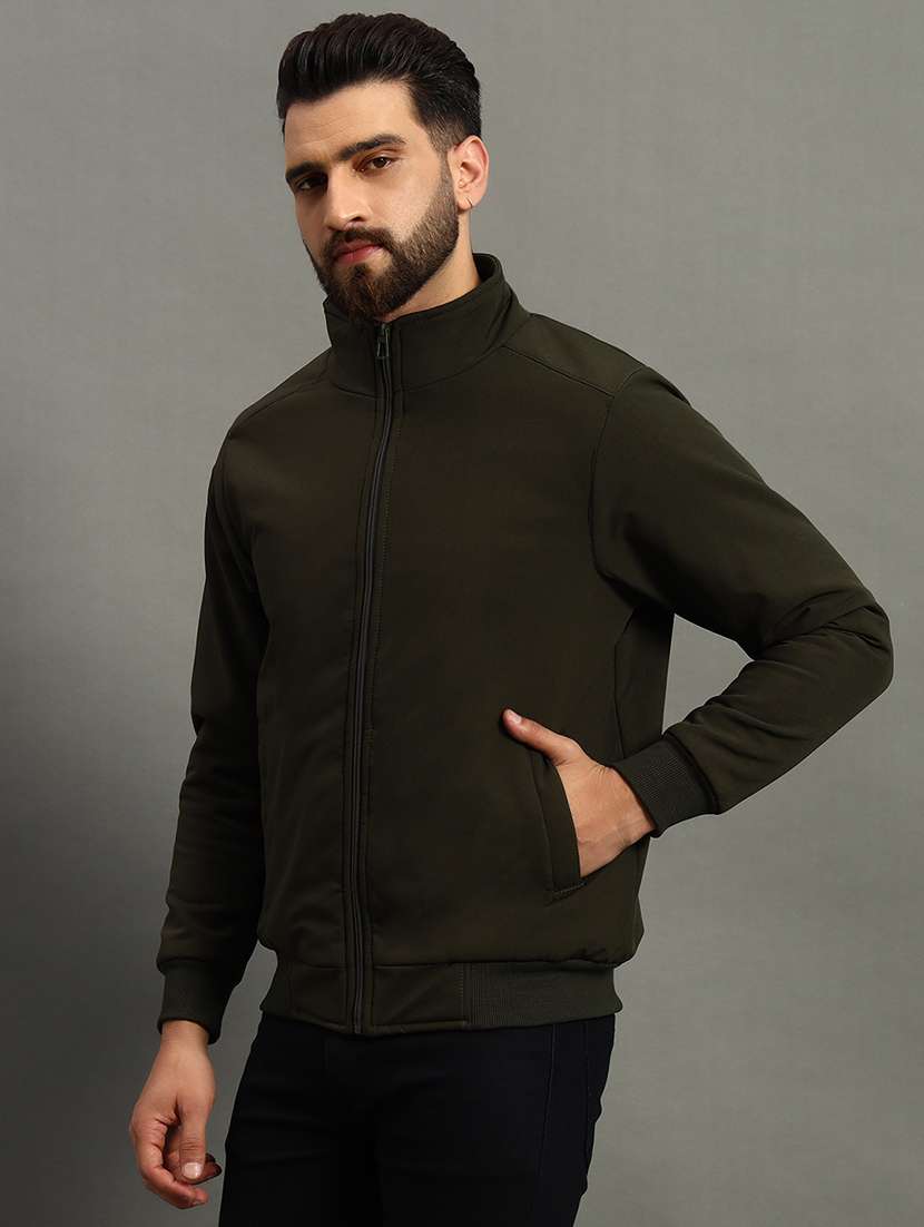 men solid long sleeve bomber jacket - 22079589 -  Standard Image - 1