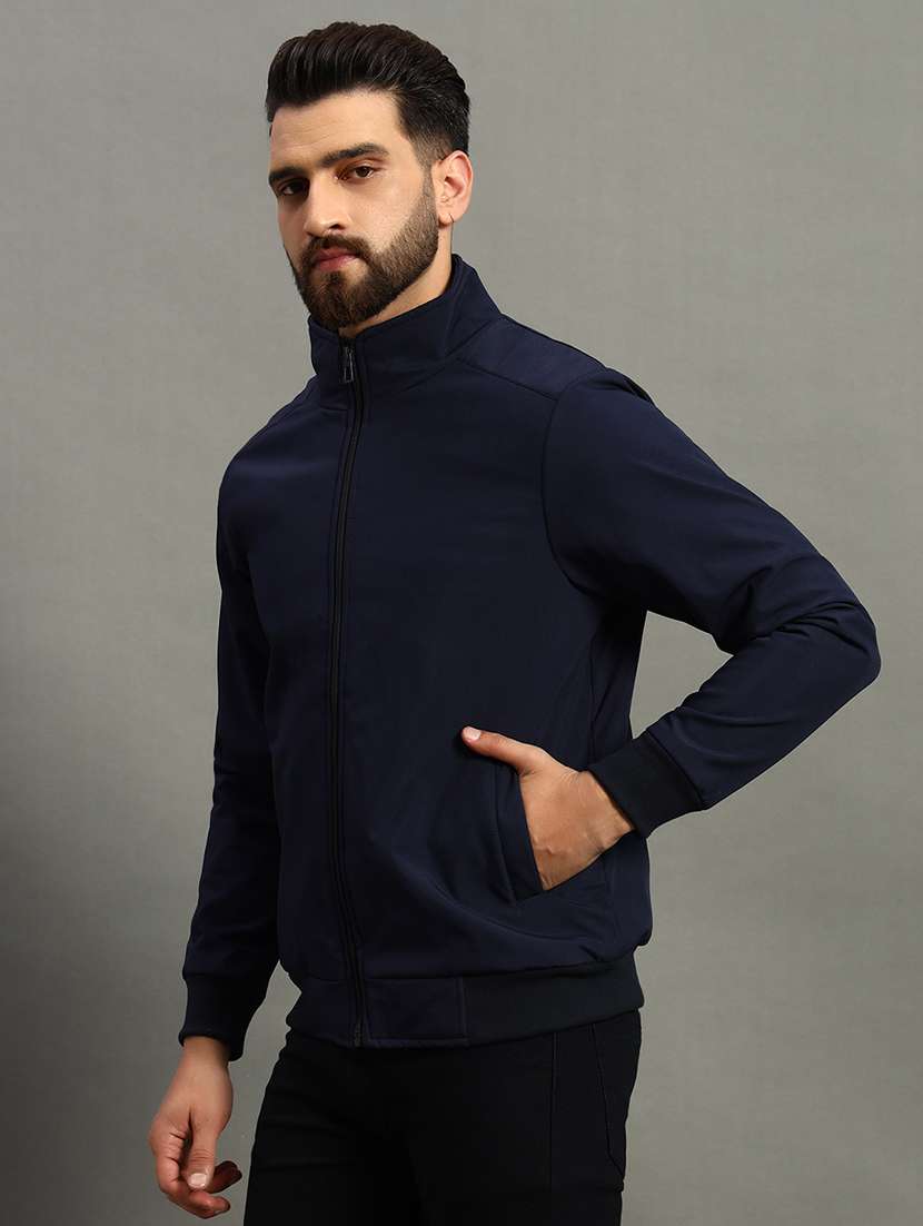 men solid long sleeve bomber jacket - 22079590 -  Standard Image - 1