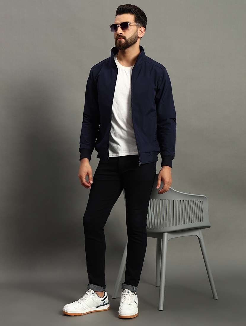 men solid long sleeve bomber jacket - 22079590 -  Standard Image - 4