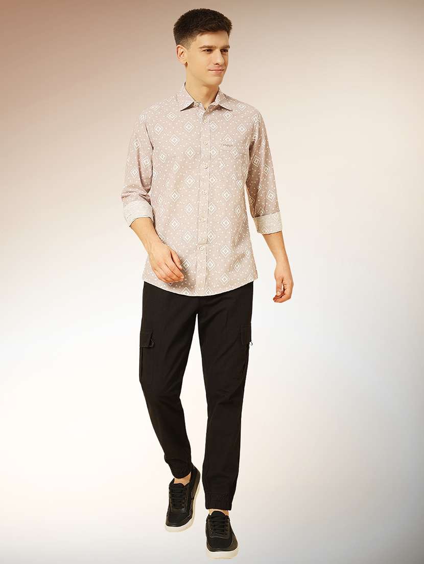 maroon cotton casual shirt - 22079662 -  Standard Image - 4