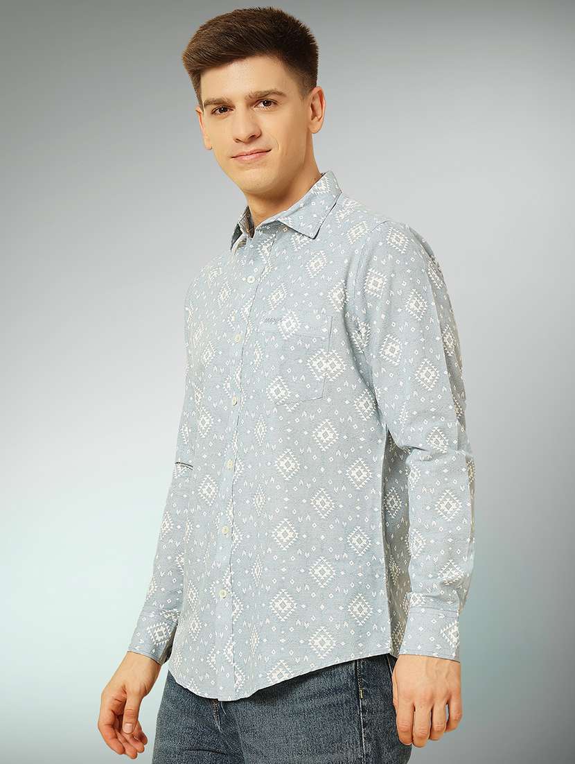 blue cotton casual shirt - 22079664 -  Standard Image - 1